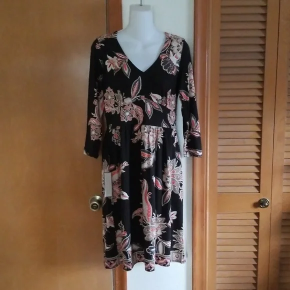 Ann Taylor Dresses New Ann Taylor Brown Floral Print Jersey